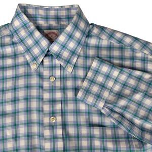 Brooks Brothers‎ 346 Shirt Mens Medium Plaid Long Sleeve Button Down